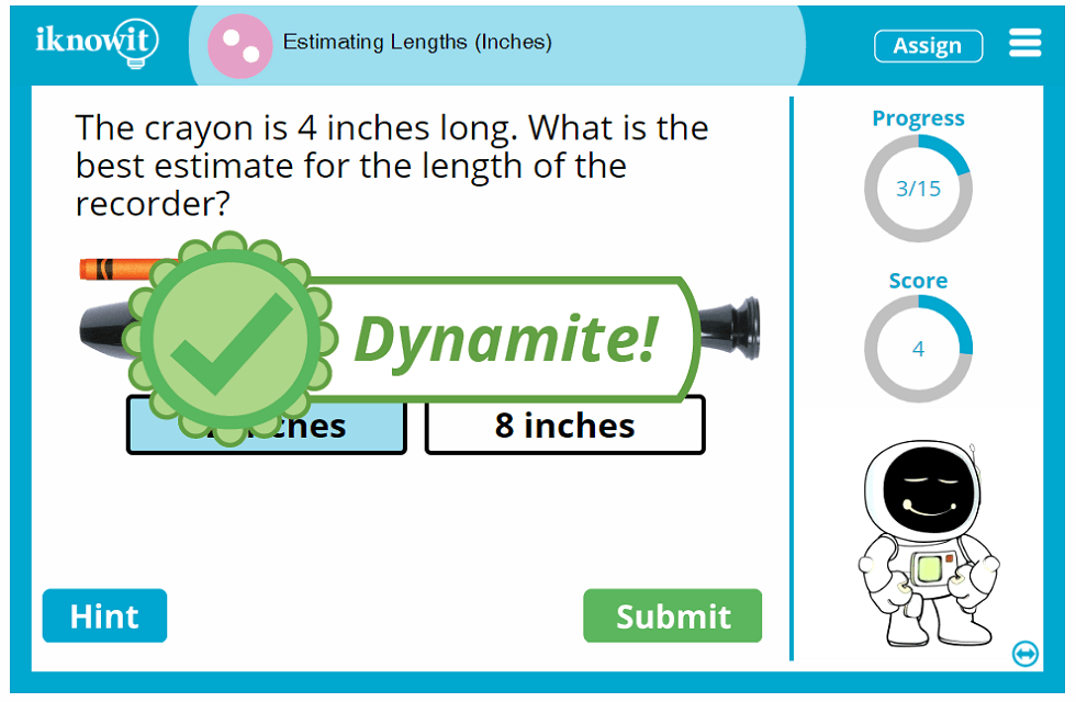 Second Grade Estimate Length by Inch Lesson