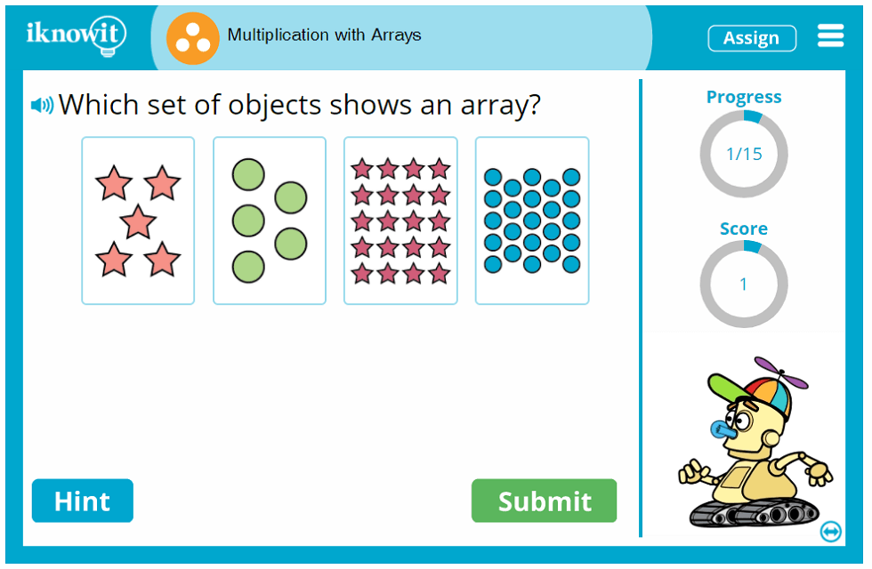 Third Grade Multiply using Arrays Game