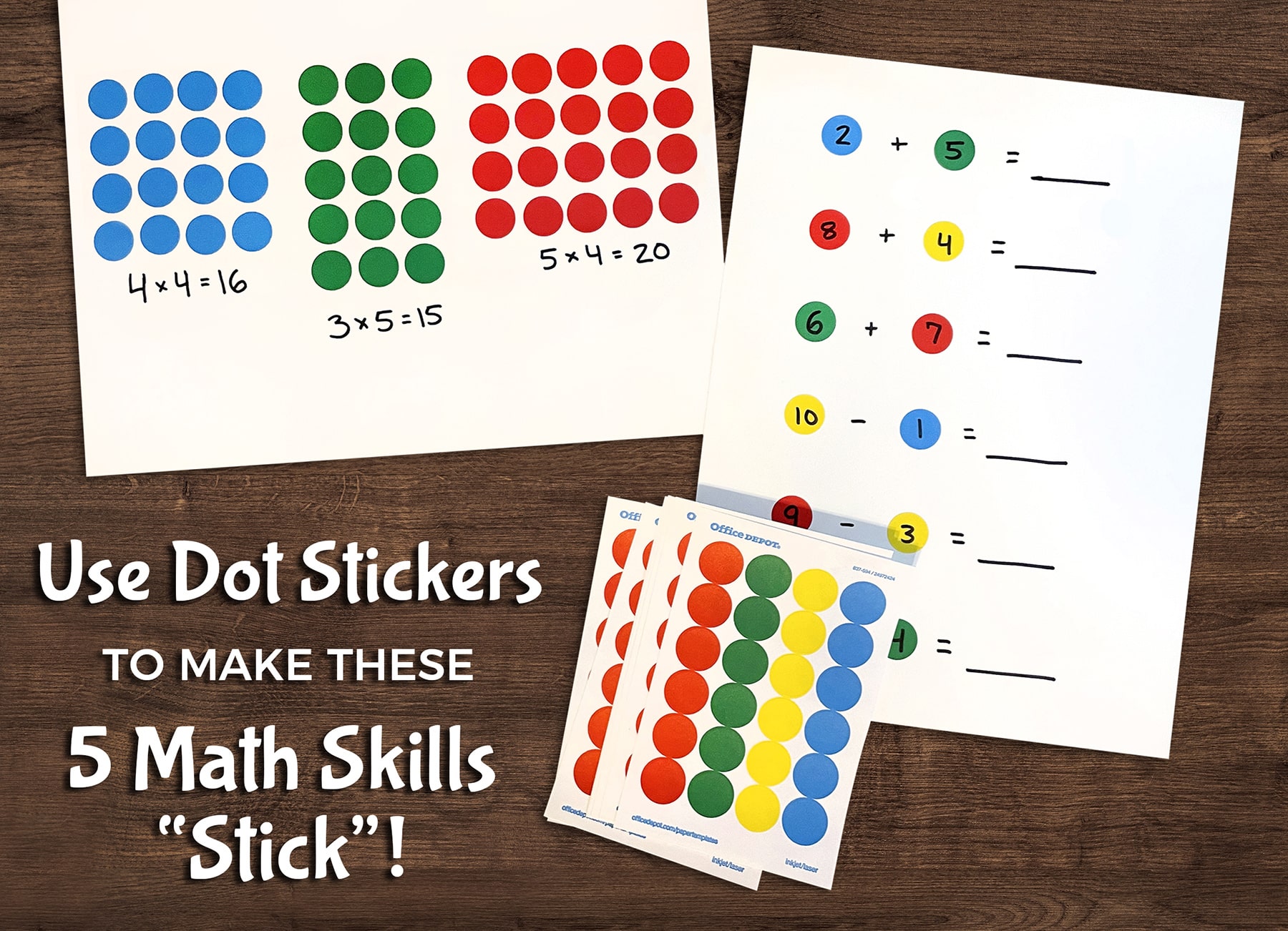 5 Math Skills You Can Teach with Dot Stickers 