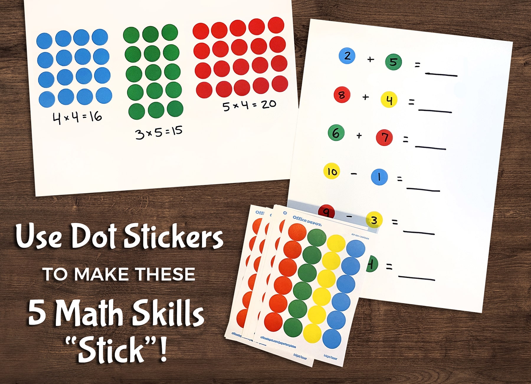 5 Math Skills to Practice with Dot Stickers