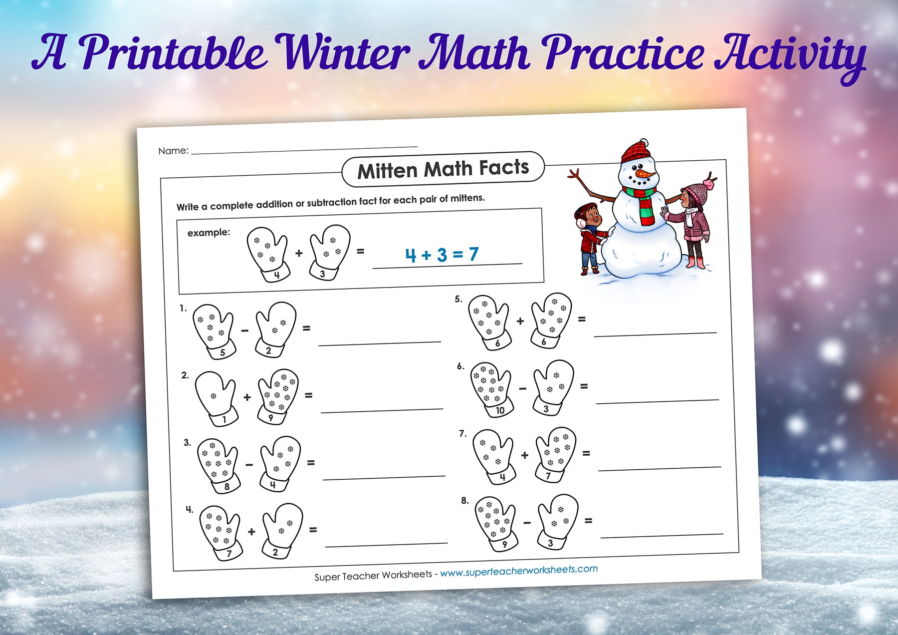 Mitten Math Practice 