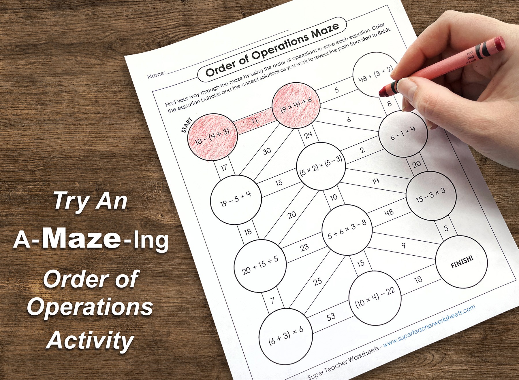 Free Printable Order of Operations Puzzle 