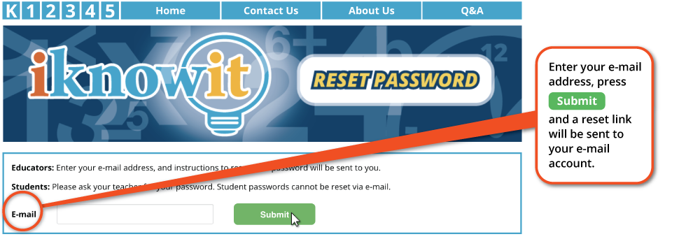 Reset your password