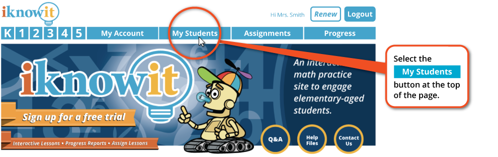 step two: choose My-Students