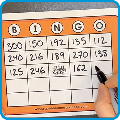 Divisibility Bingo