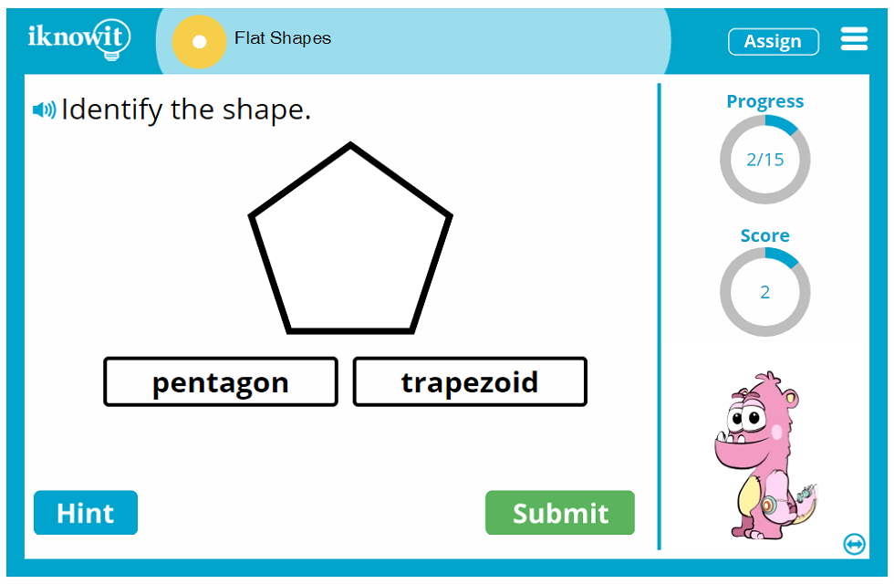 First Grade Identify Flat Two-Dimensional Shapes Activity