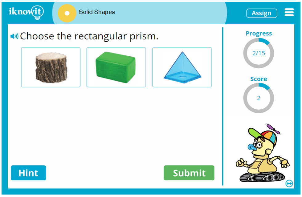 1st Grade Geometry Solid Shapes 3d Objects Game