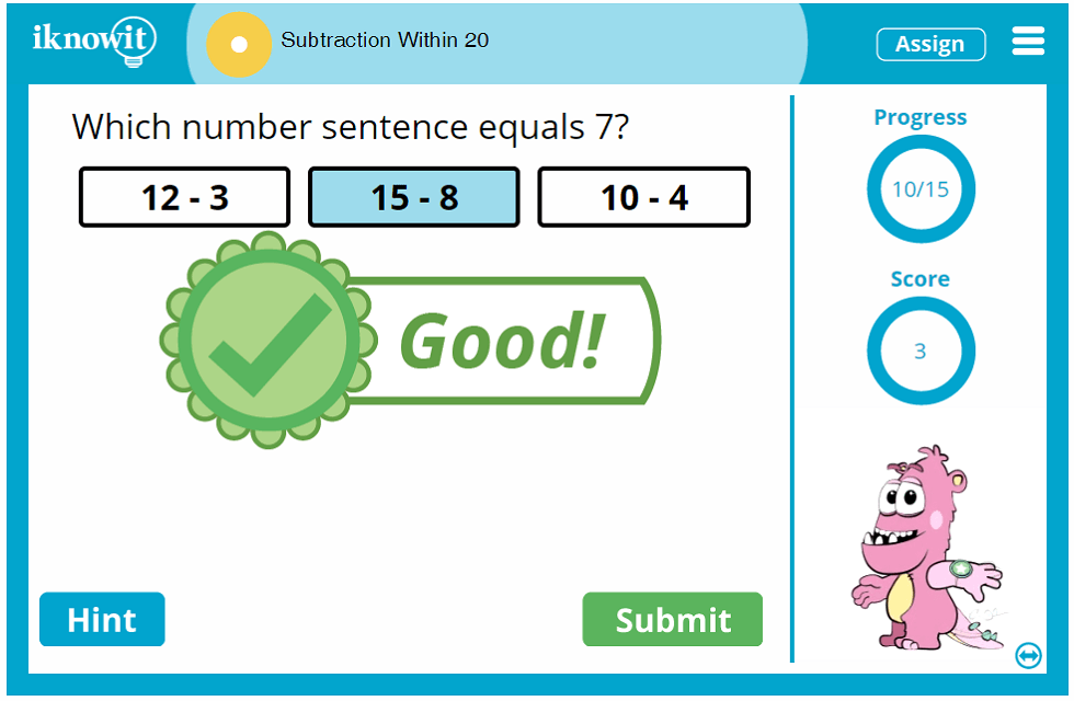 First Grade Subtracting Numbers up to Twenty Lesson