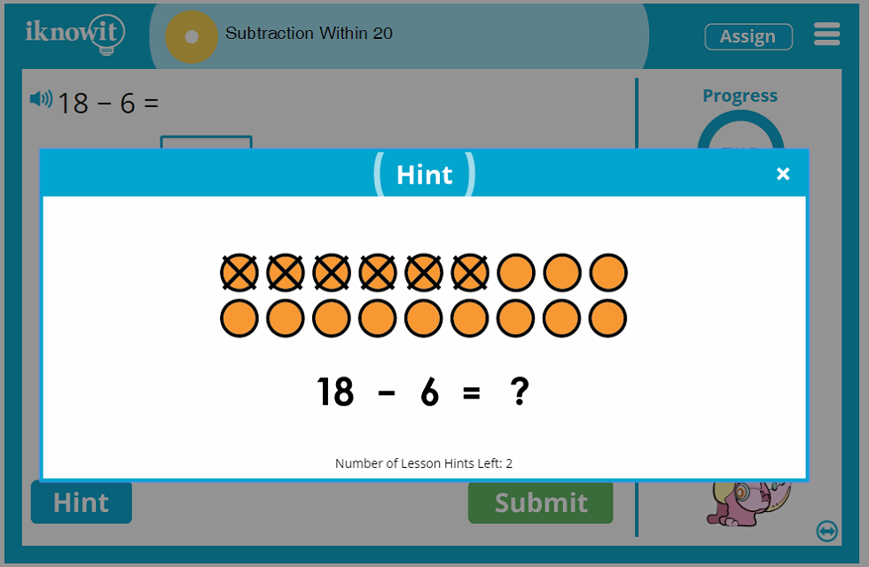 1st Grade Subtraction Within 20 Lesson