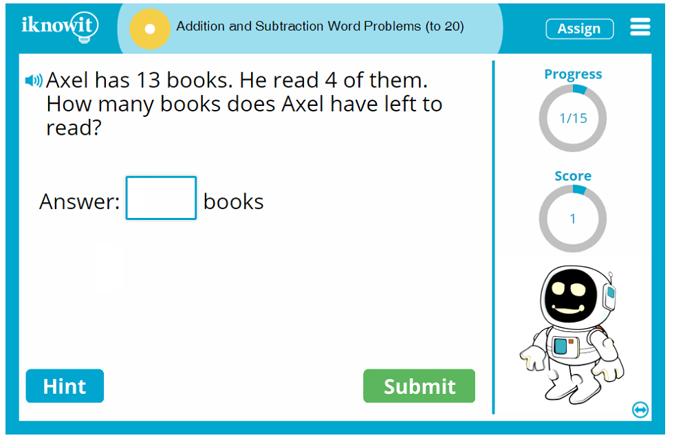 First Grade Word Problem Adding Subtracting up to Twenty Activity