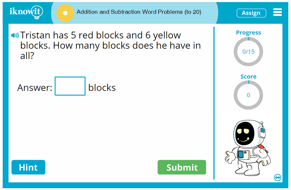 First Grade Word Problem Adding Subtracting up to Twenty Game