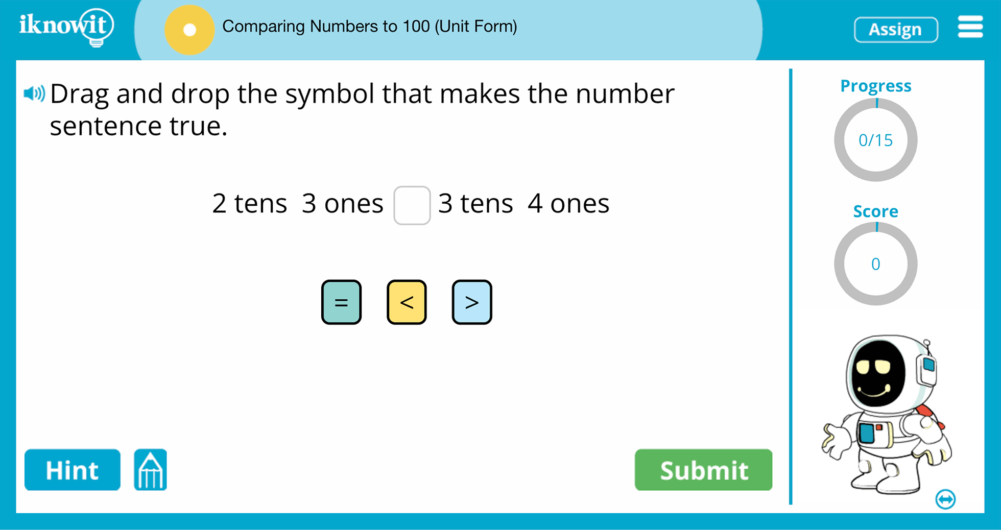 First Grade comparing Numbers To 100 Unit Form Practice Interactive Game