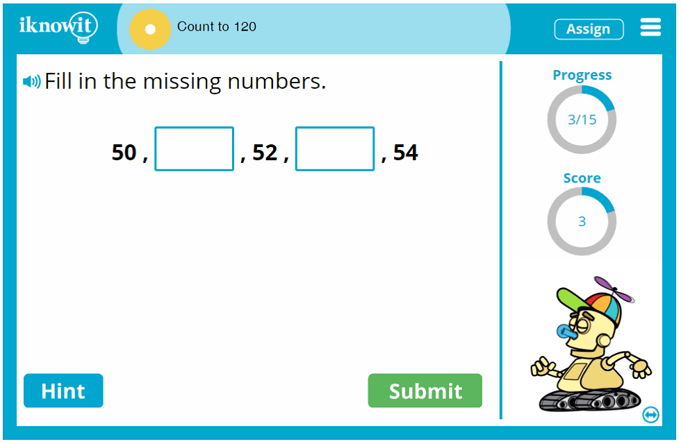 First Grade Counting-to-One-Hundred-Twenty Activity