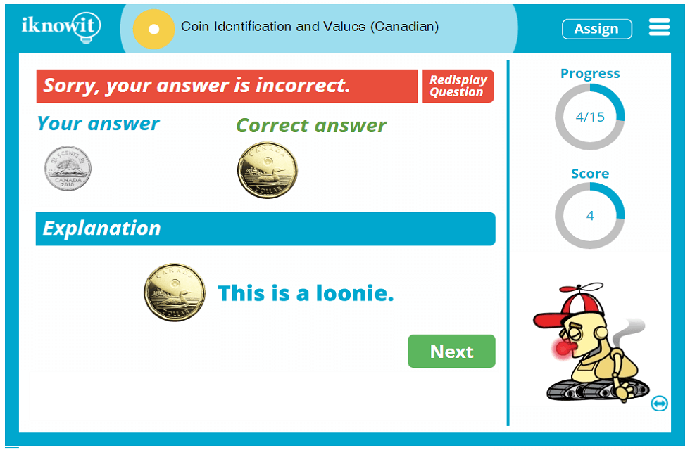 1st Grade Canadian Coin Identification and Values Activity