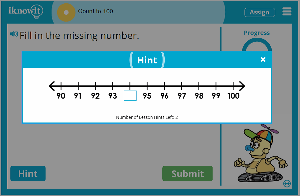 First Grade Count to One Hundred Lesson