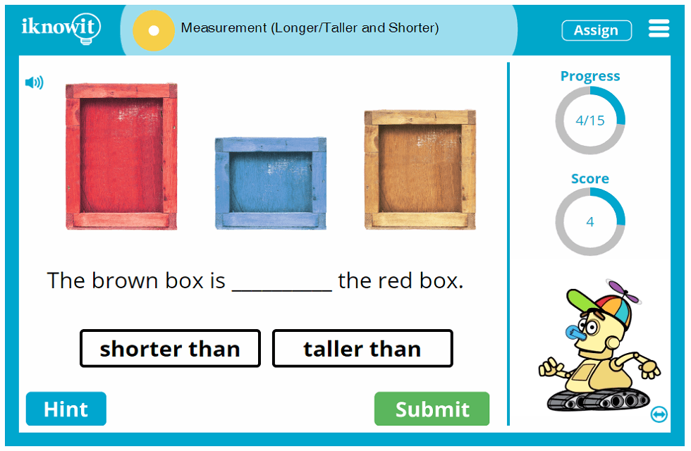 First Grade Measure and Compare Length Height Game