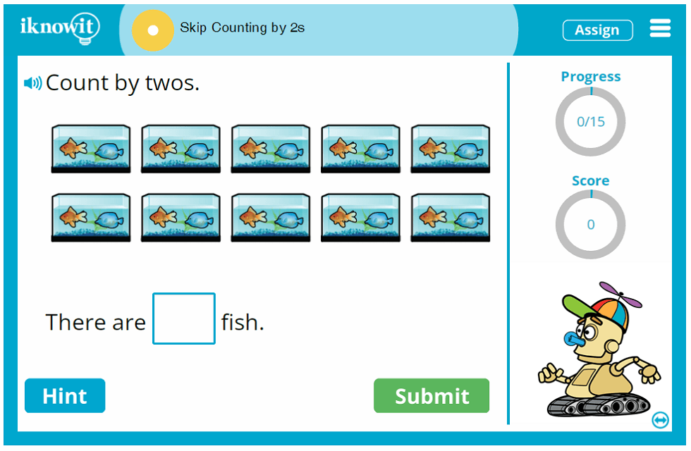 1st Grade Skip Counting by Twos Game