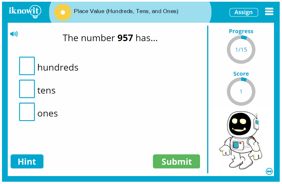 First Grade Decimal Place Values One Ten Hundred Game