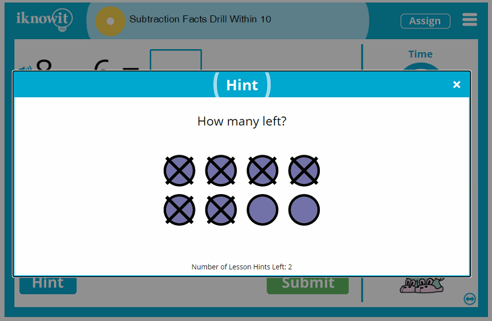 1st Grade Subtraction Fact Drill up to 10 Lesson