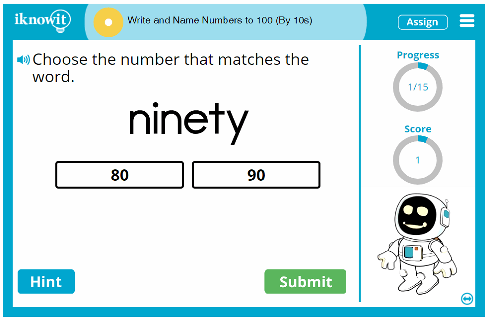 Number Names 1 to 100