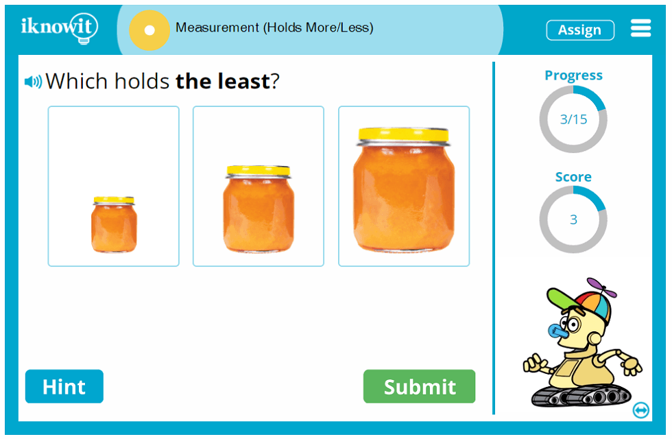 First Grade Measure Capaacity Determine Which Holds More Less Activity