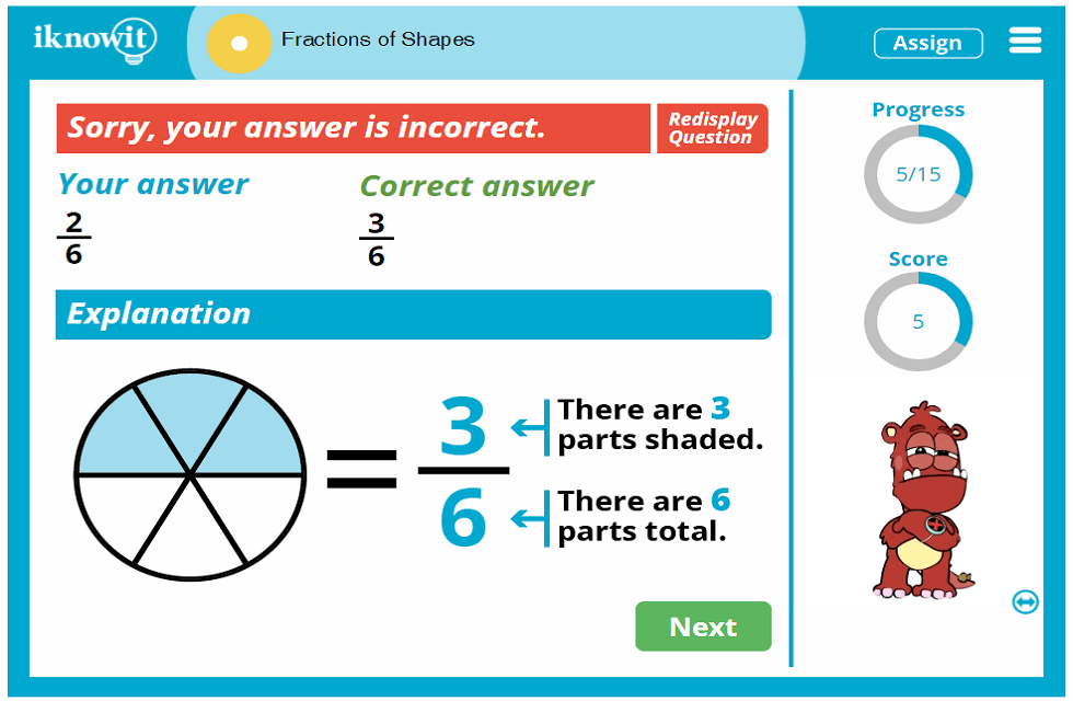 1st Grade Fractions of Shapes Activity