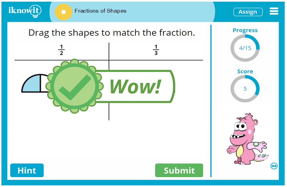 Fractions of Shapes - Math Practice