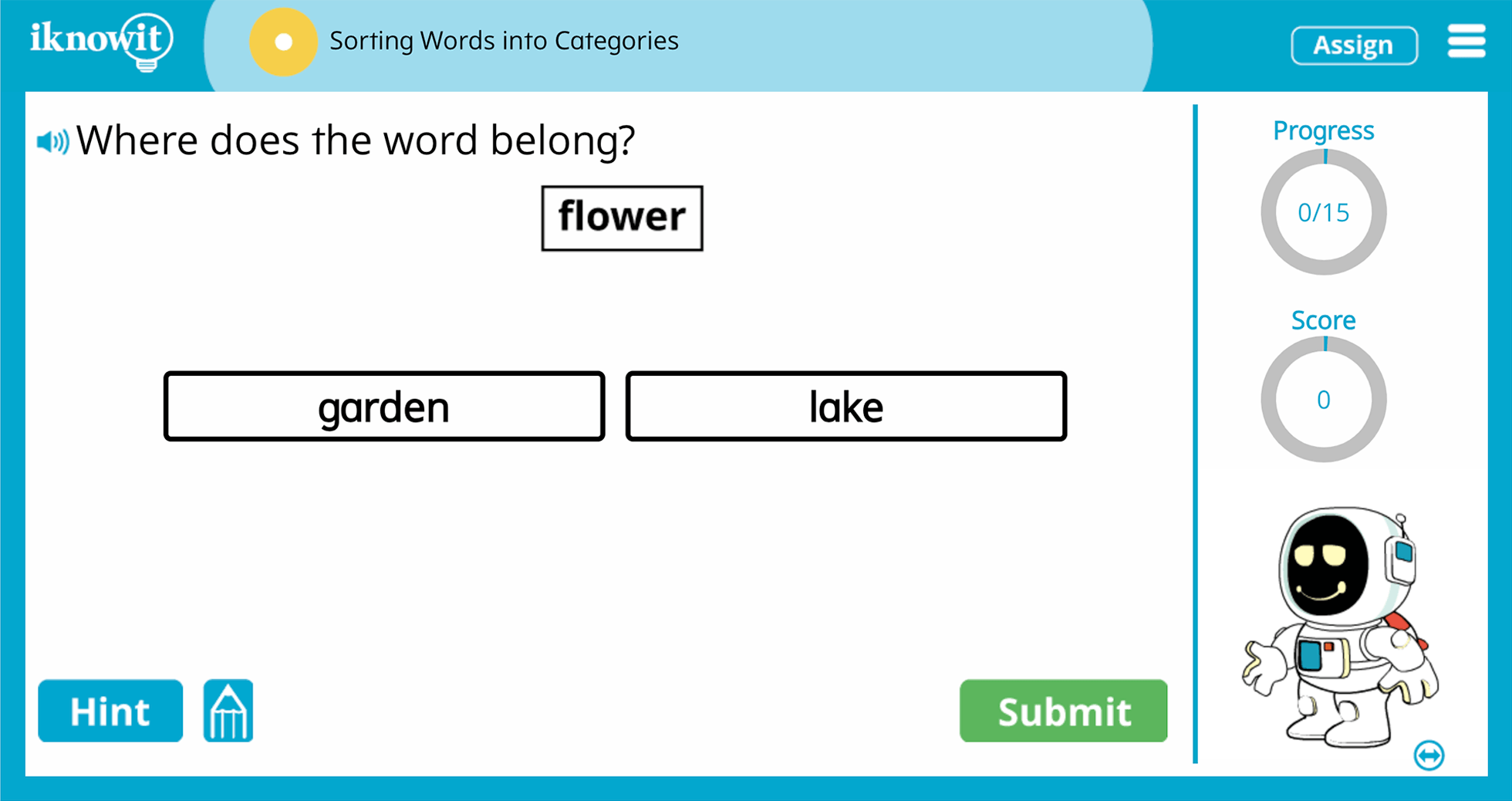 1st Grade Teaching to sort words into categories online learning Lesson