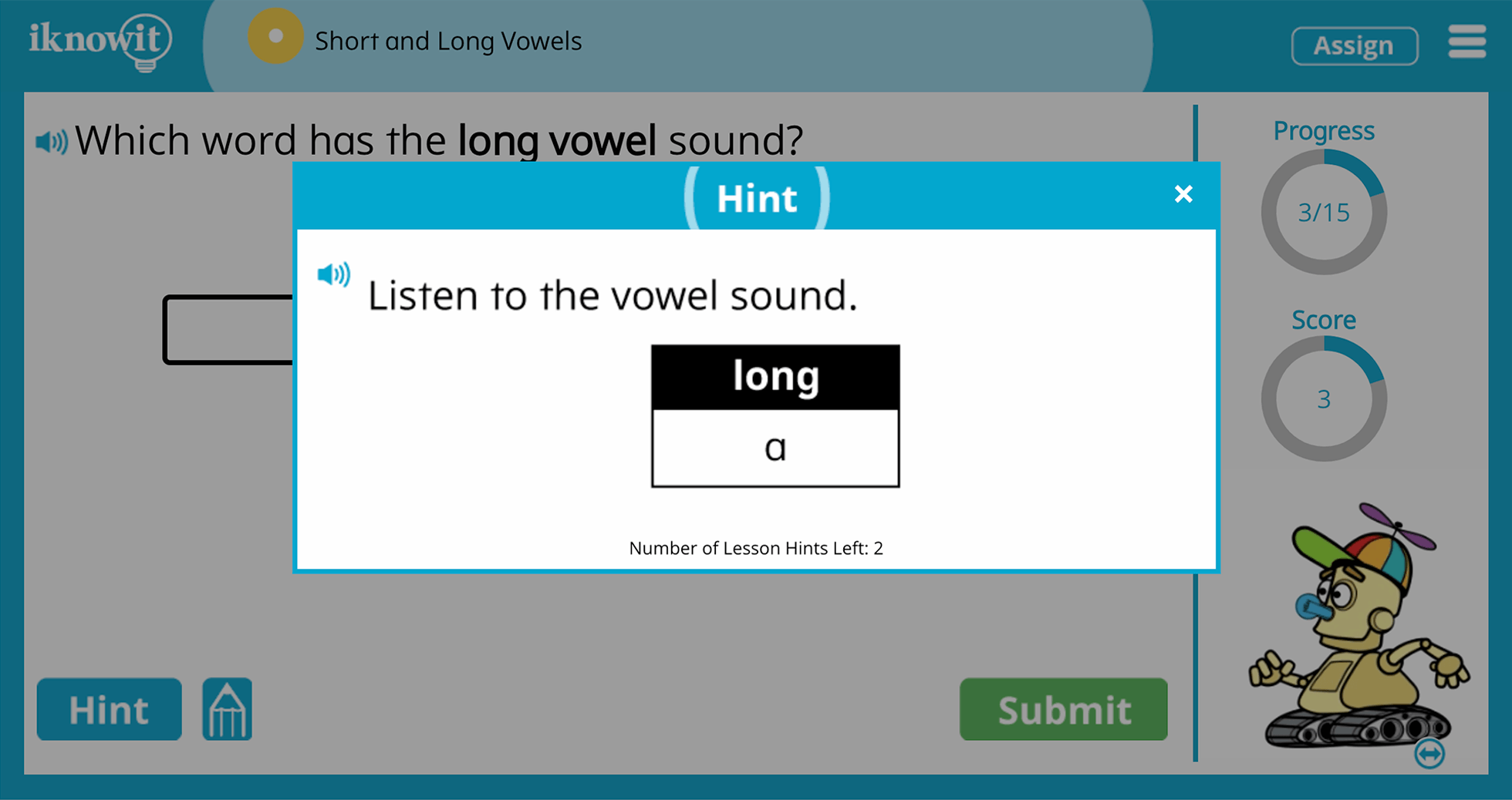 First Grade short Long Vowels Single Syllable Words Practice Interactive Activity