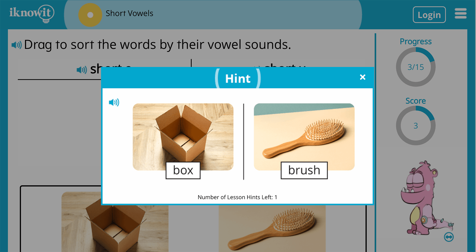 1st Grade Short Vowels in Single Syllable Words Online Learning Lesson