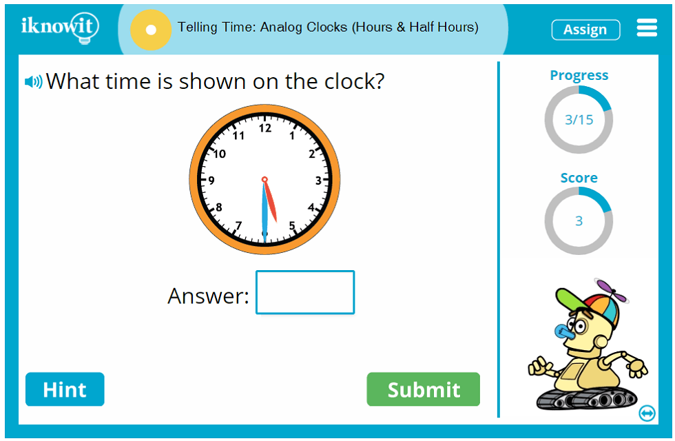 First Grade Tell Time Read Analog Clocks Half Hour Increments Activity