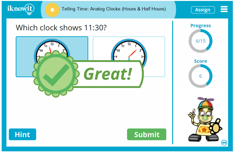 First Grade Tell Time Read Analog Clocks Half Hour Increments Lesson