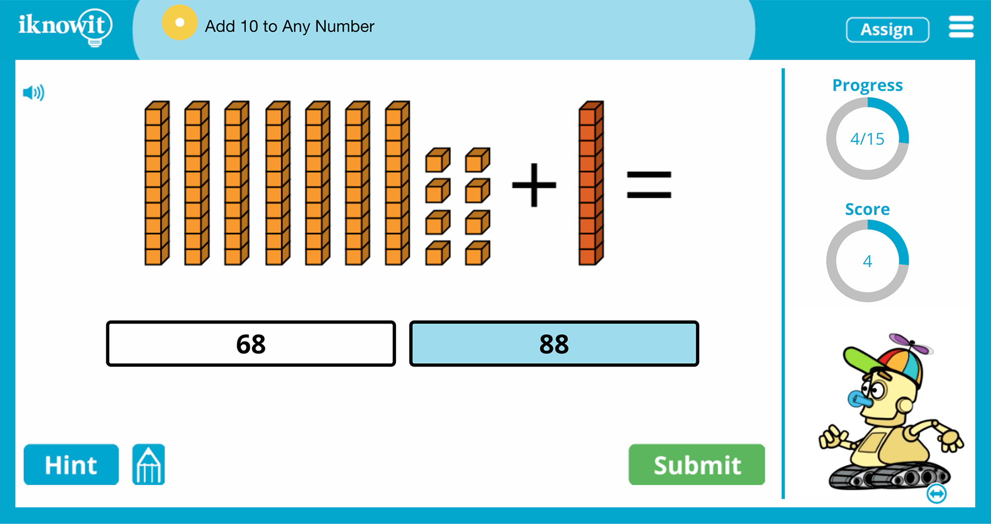 1st Grade Add 10 To Any Number Online Learning Activity
