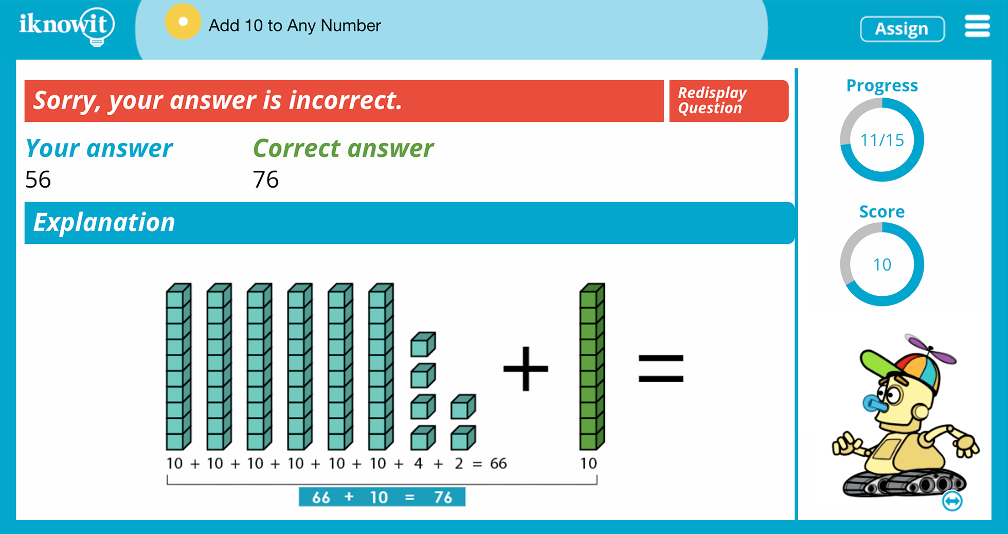 1st Grade Add 10 To Any Number Online Learning Game