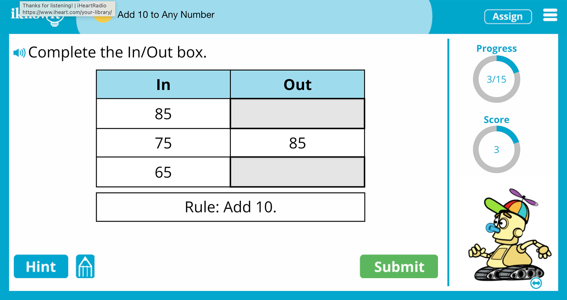 First Grade add 10 To Any Number Practice Interactive Lesson