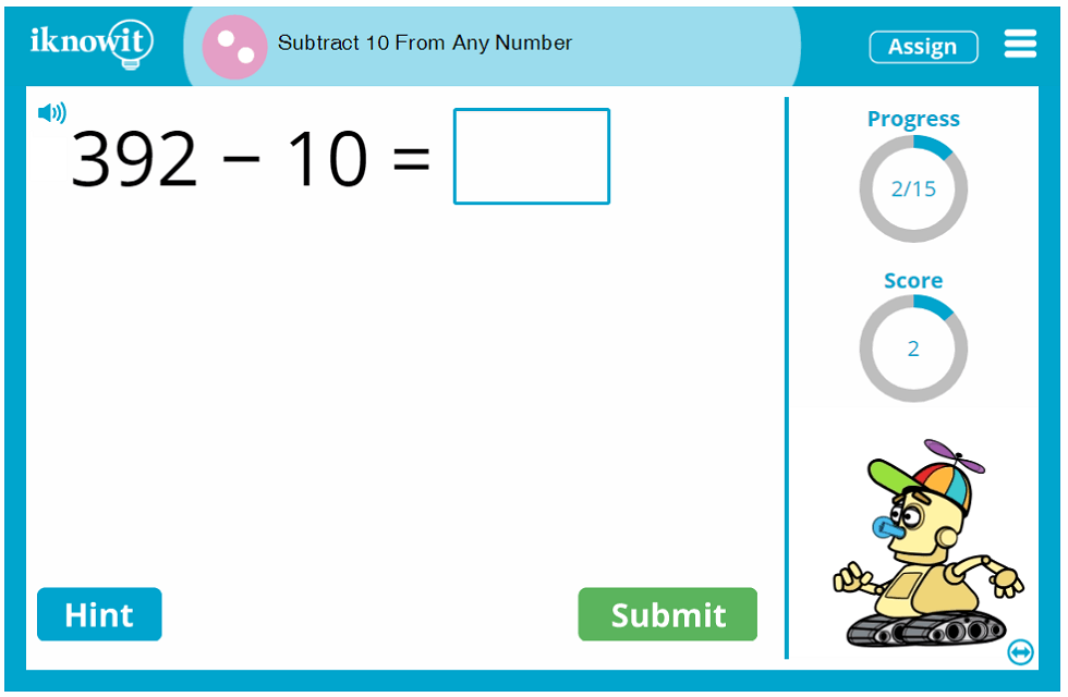 Second Grade Subtract Ten Minus Less Reduce Numbers Activity