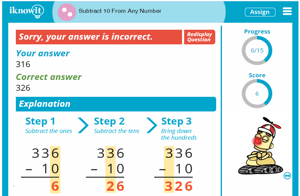 2nd Grade Subtracting 10 From Any Number Activity