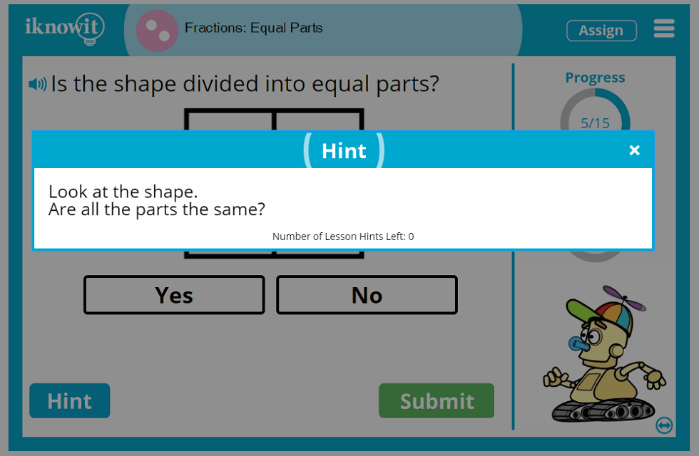 2nd Grade Fractions Equal Parts Lesson