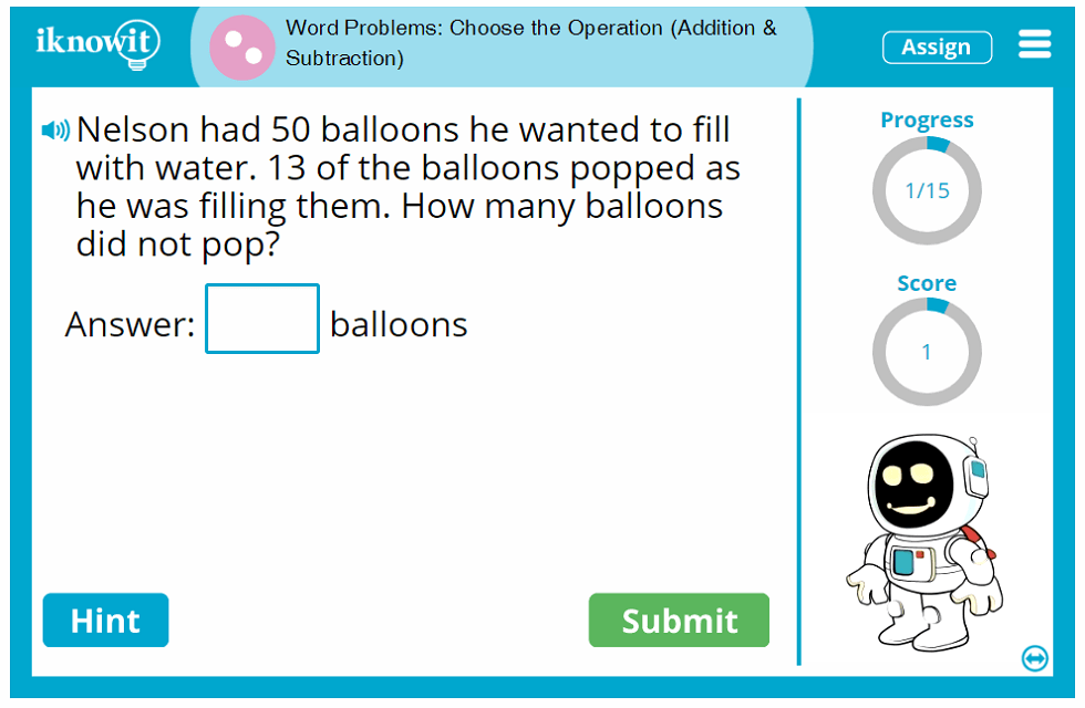 Second Grade Word Problem Use Addition Subtraction Operations Game