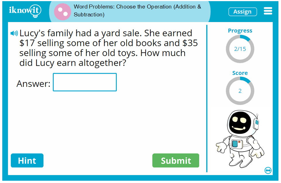 2nd Grade Word Problems Choose Operation Add Subtract Game
