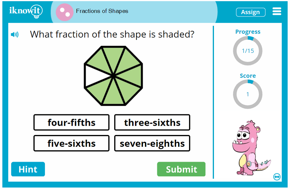 Second Grade Fraction Learning Using Shapes Game