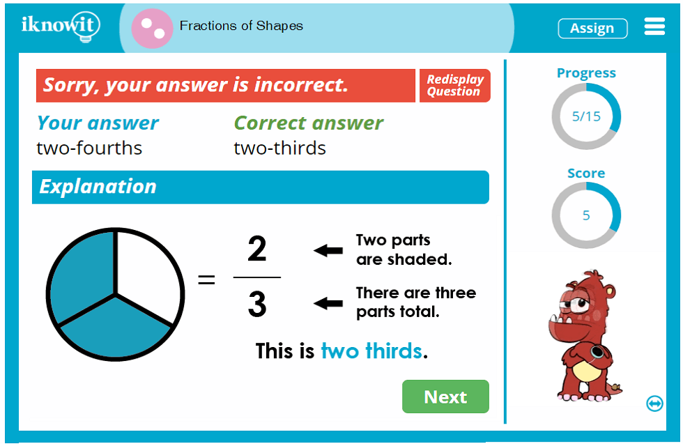 2nd Grade Fractions of Shapes Activity