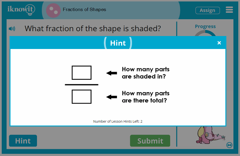 2nd Grade Fractions of Shapes Lesson