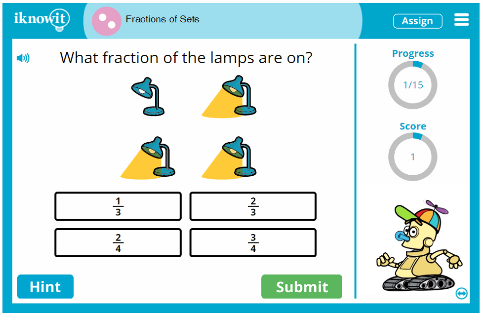 Second Grade Practice Fraction Sets Activity