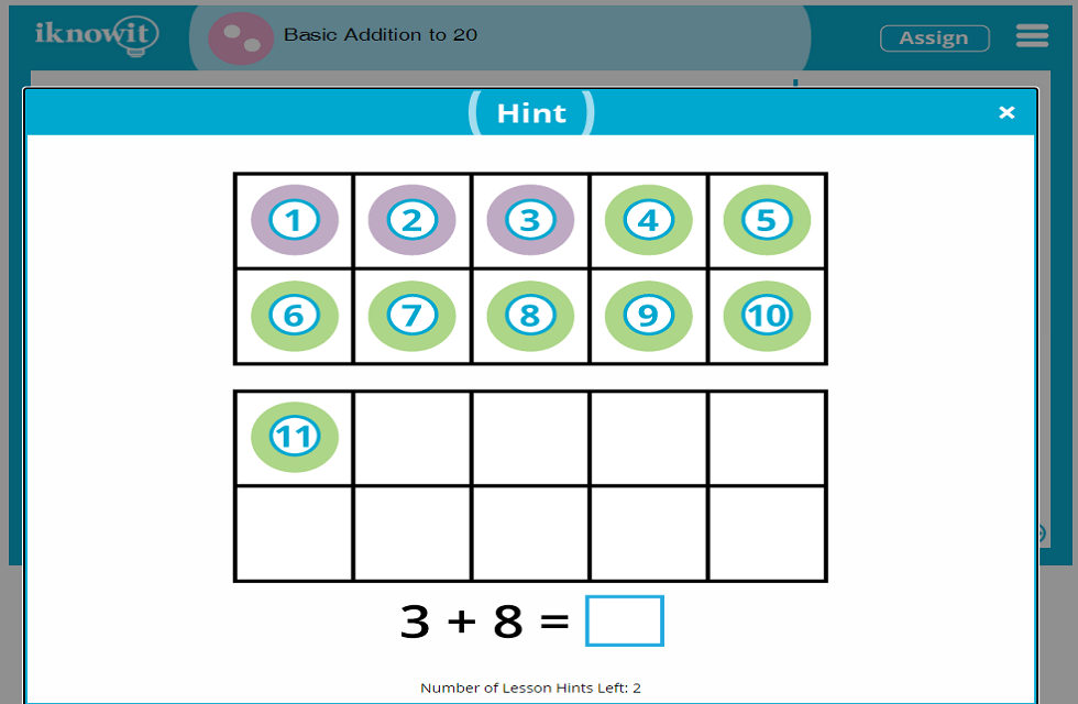 2nd Grade Basic Addition Practice up to 20 Lesson