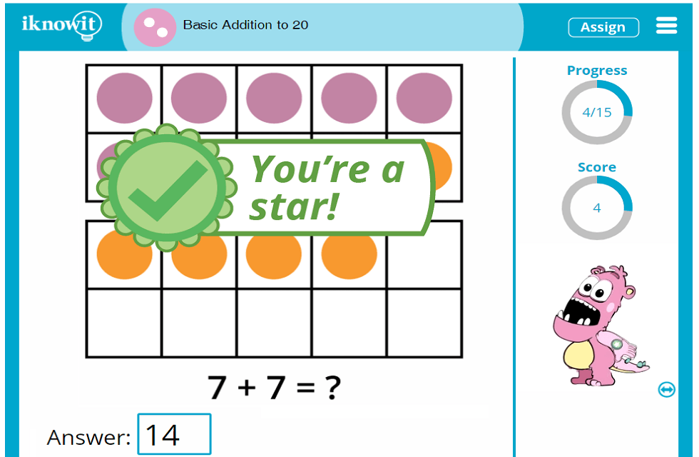 Second Grade Learning Adding Numbers to Twenty Lesson