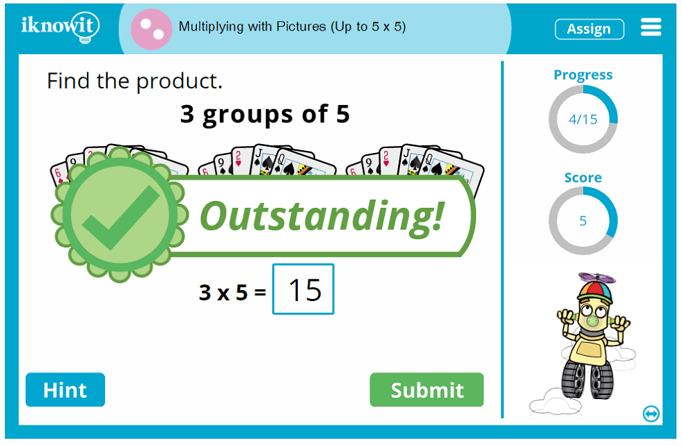 Second Grade Image Assisted Multiplication up to 5 times 5 Lesson