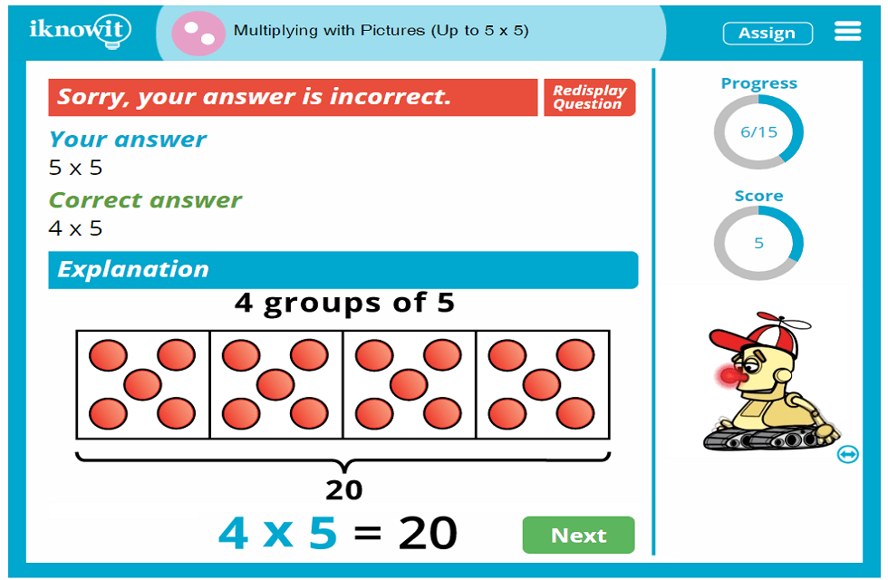 2nd Grade Multiplying with Pictures up to 5x5 Activity