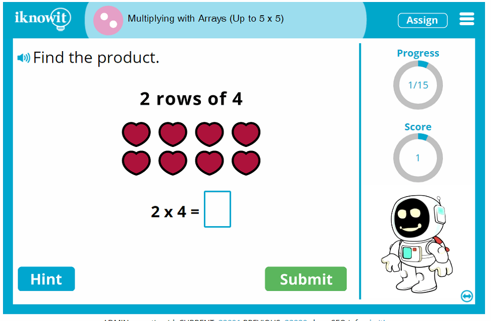 Second Grade Array Multiplication up to Five by Five Activity