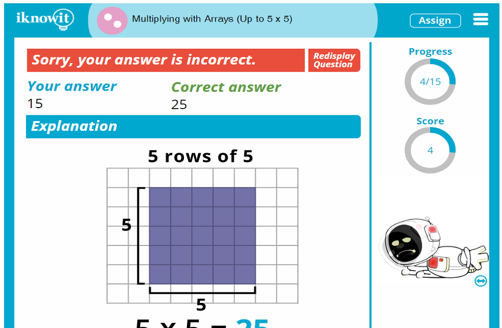 2nd Grade Multiplying with Arrays up to 5x5 Activity